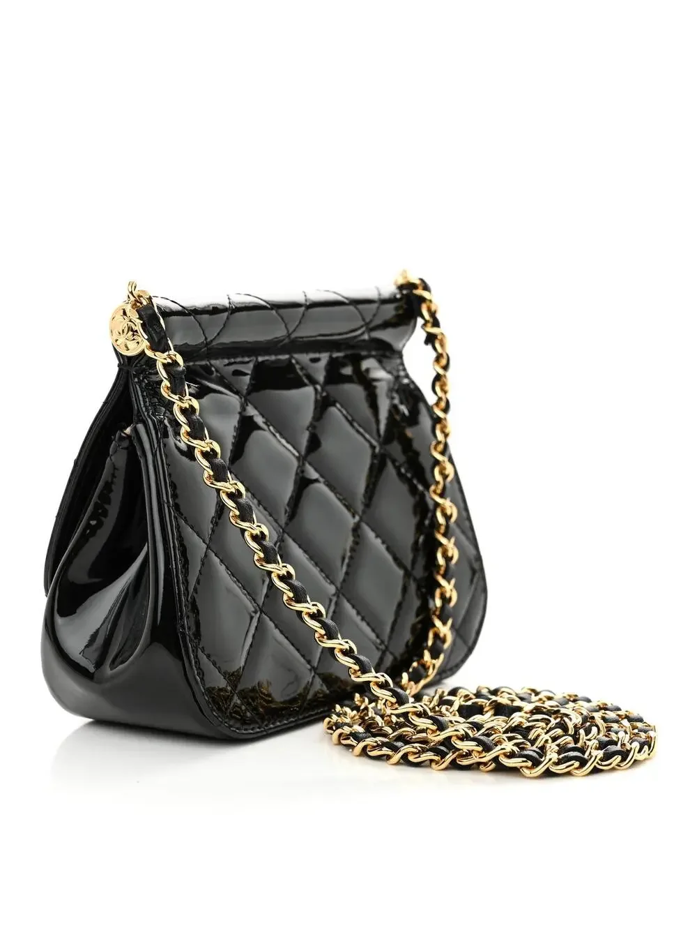 Chanel Patent Quilted Frame Clutch Flap #321617C19B